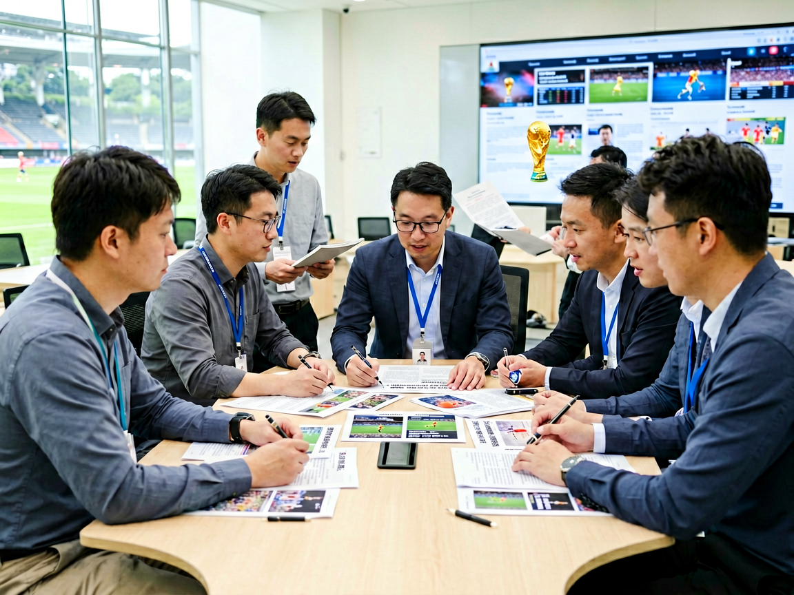 体育资讯编辑团队进行赛事报道和专题分析工作